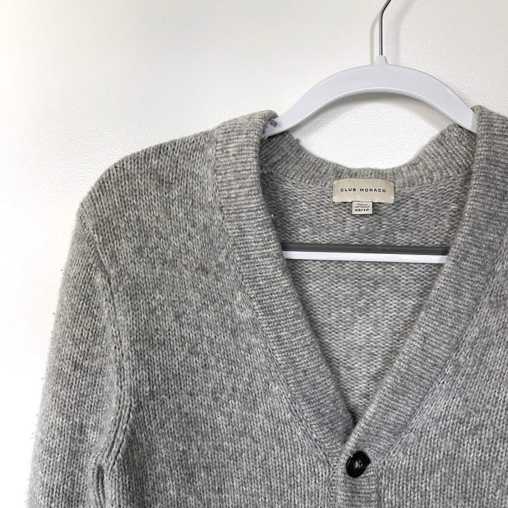 Club Monaco, Super Soft, 100% Merino wood Grey Cardigan